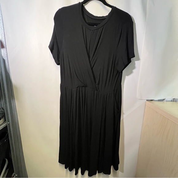 Torrid BLACK Mini Rib Knit Drape Front Skater Dress size 1XL - Picture 9 of 14